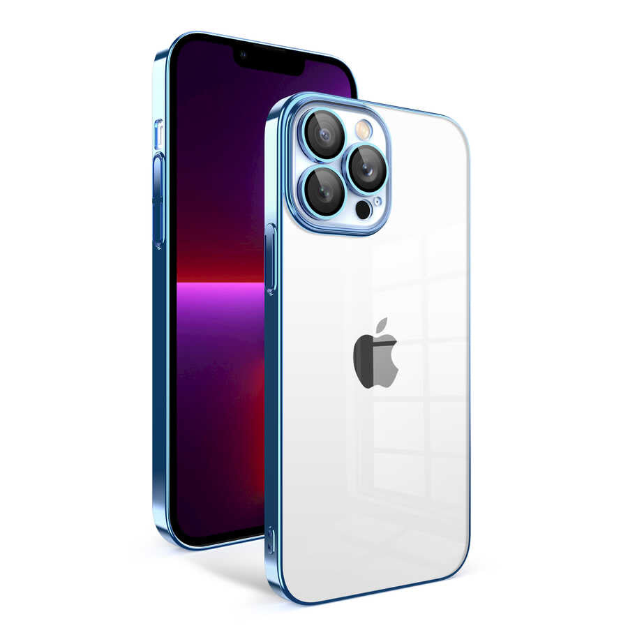 Apple iPhone 13 Pro Uyumlu Kılıf Kamera Korumalı Renkli Çerçeveli Zore Garaj Kapak