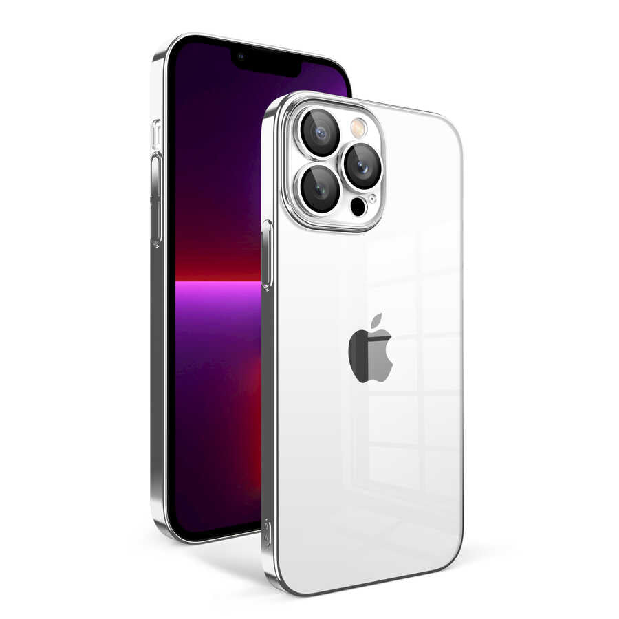Apple iPhone 13 Pro Uyumlu Kılıf Kamera Korumalı Renkli Çerçeveli Zore Garaj Kapak