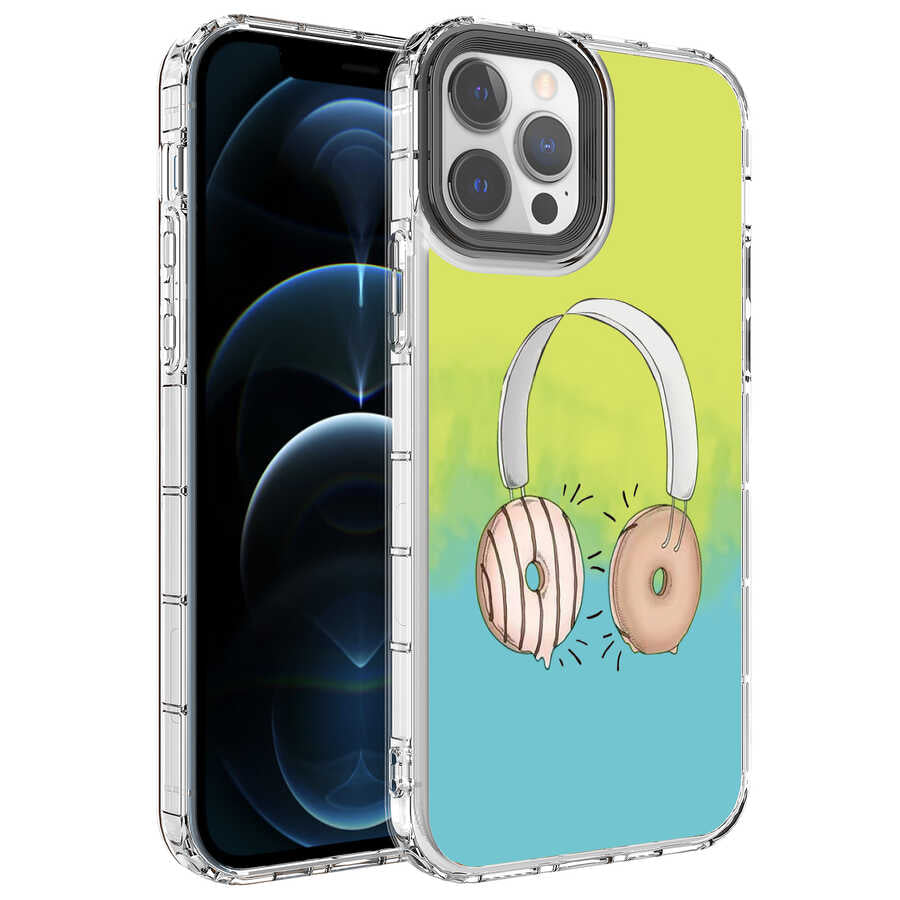 Apple iPhone 13 Pro Uyumlu Kılıf Kamera Korumalı Renkli Desenli Sert Silikon Zore Korn Kapak