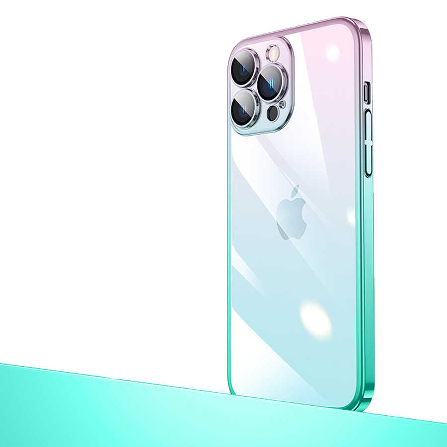 Apple iPhone 13 Pro Uyumlu Kılıf Parlak Renk Geçişli Kamera Korumalı Zore Senkron Kapak