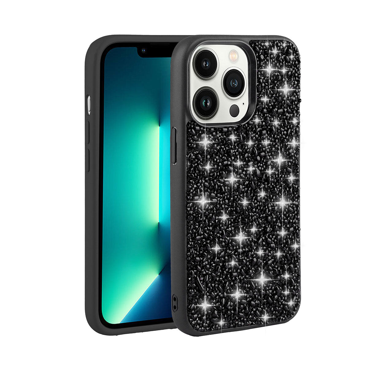 Apple iPhone 13 Pro Uyumlu Kılıf Parlak Taşlı Tasarım Zore Linea Kapak