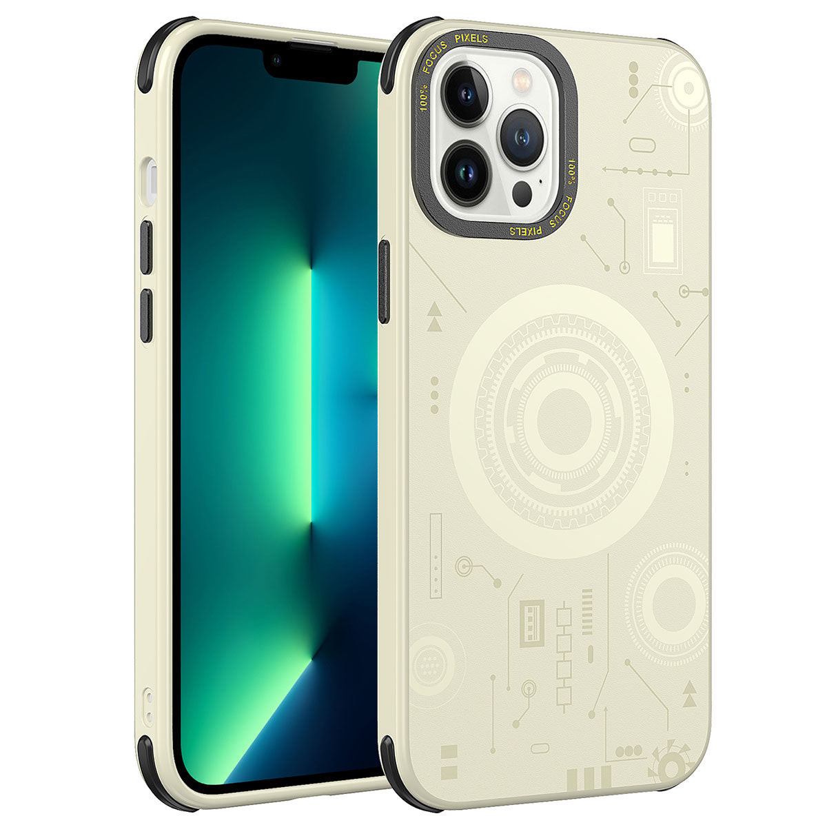 Apple iPhone 13 Pro Uyumlu Kılıf Zore Wireless Şarj Özellikli Desenli Hot Kapak