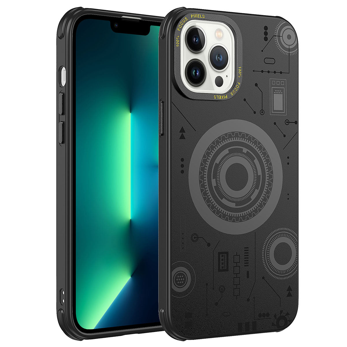 Apple iPhone 13 Pro Uyumlu Kılıf Zore Wireless Şarj Özellikli Desenli Hot Kapak