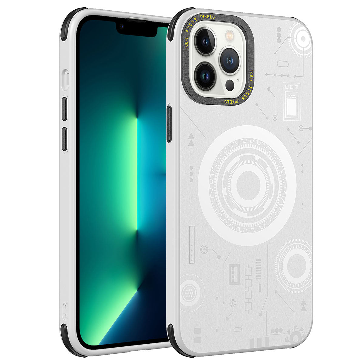 Apple iPhone 13 Pro Uyumlu Kılıf Zore Wireless Şarj Özellikli Desenli Hot Kapak