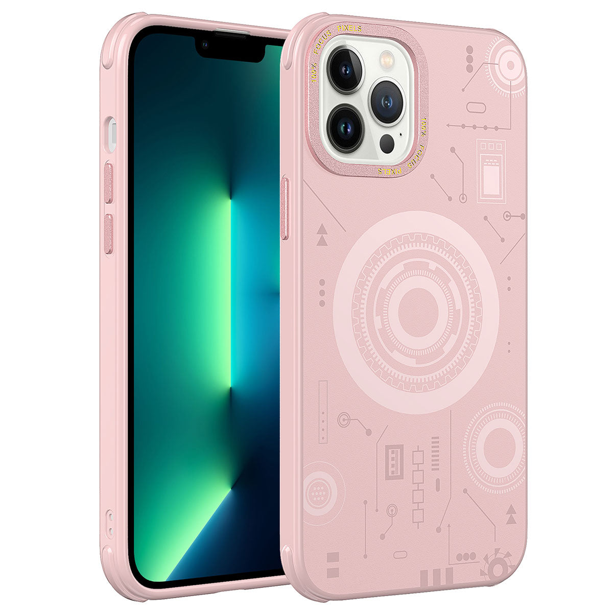Apple iPhone 13 Pro Uyumlu Kılıf Zore Wireless Şarj Özellikli Desenli Hot Kapak