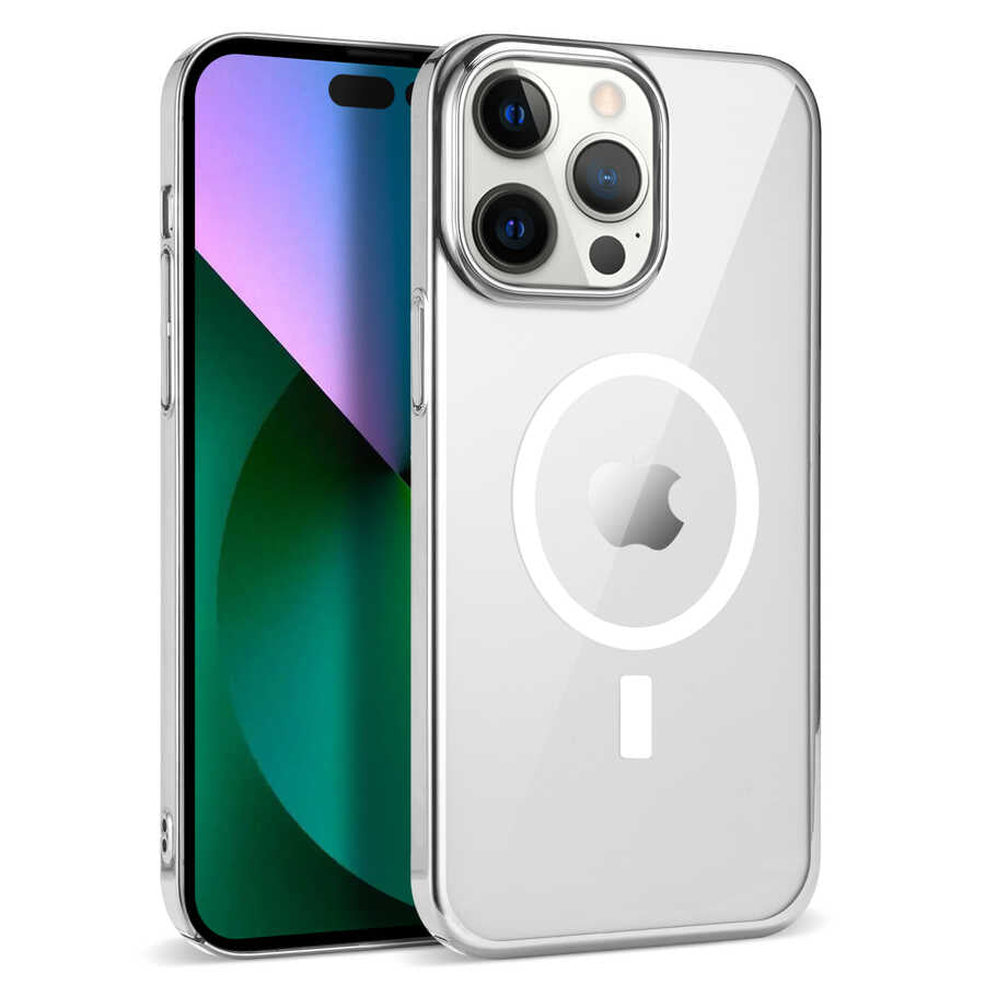 Apple iPhone 13 Pro Uyumlu Kılıf Zore Wireless Şarj Özellikli Pixel M-safe Kapak