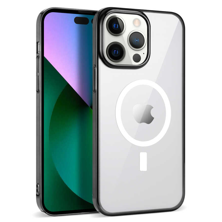 Apple iPhone 13 Pro Uyumlu Kılıf Zore Wireless Şarj Özellikli Pixel M-safe Kapak