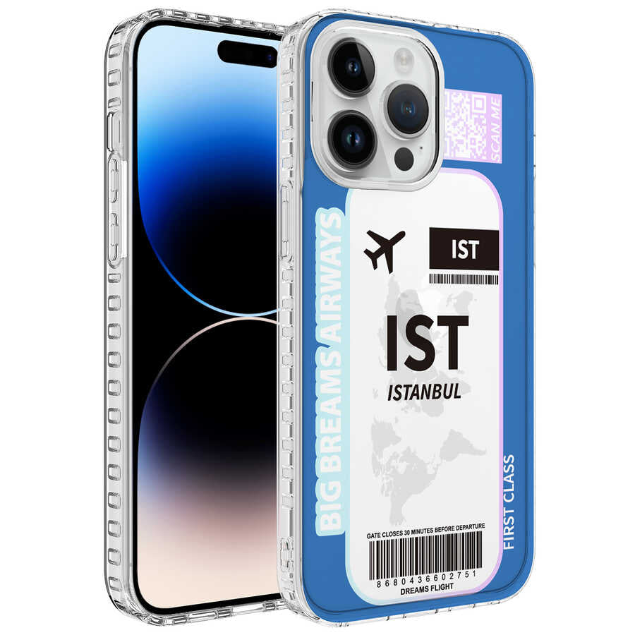 Apple iPhone 13 Pro Max Uyumlu Kılıf Airbag Kenarlı Renkli Desenli Silikon Zore Elegans Kapak