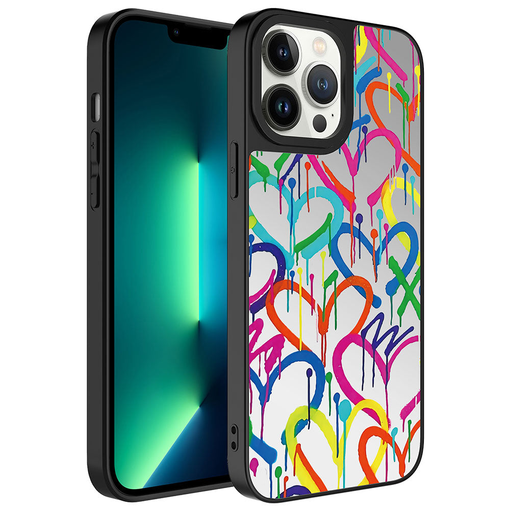 Apple iPhone 13 Pro Max Uyumlu Kılıf Aynalı Desenli Kamera Korumalı Parlak Zore Mirror Kapak