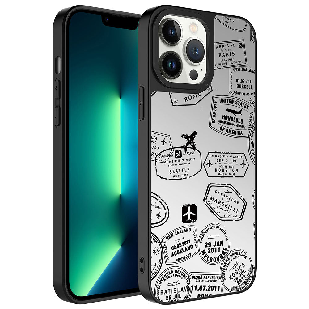 Apple iPhone 13 Pro Max Uyumlu Kılıf Aynalı Desenli Kamera Korumalı Parlak Zore Mirror Kapak