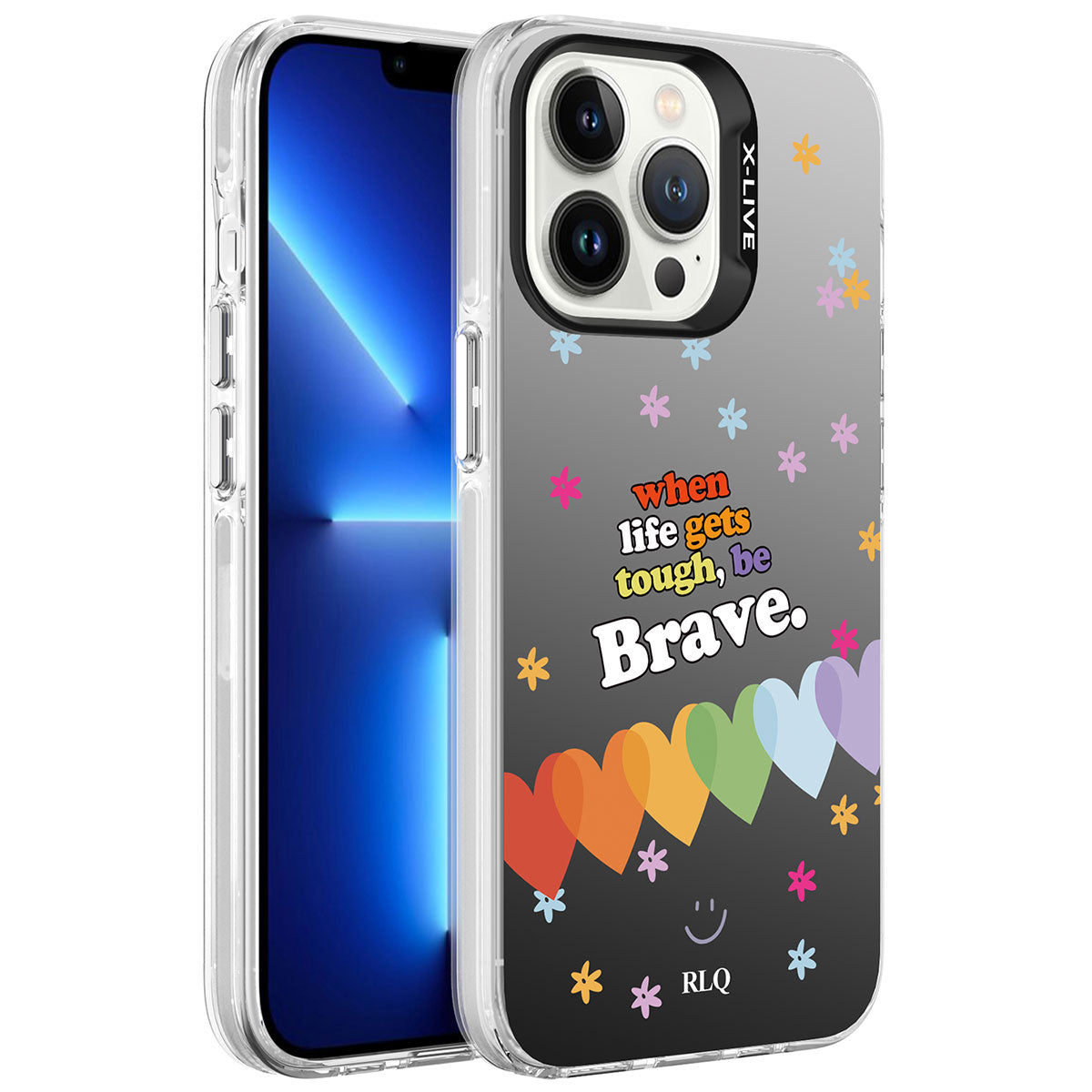 Apple iPhone 13 Pro Max Uyumlu Kılıf Desenli Zore Silver Sert Kapak