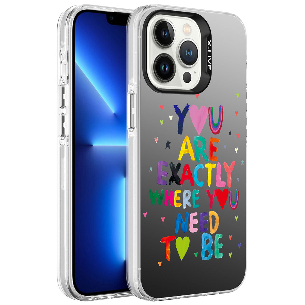 Apple iPhone 13 Pro Max Uyumlu Kılıf Desenli Zore Silver Sert Kapak