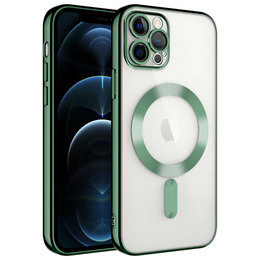 Apple iPhone 13 Pro Max Uyumlu Kılıf Kamera Korumalı M-safe Wireless Şarj Özellikli Zore Demre Kapak