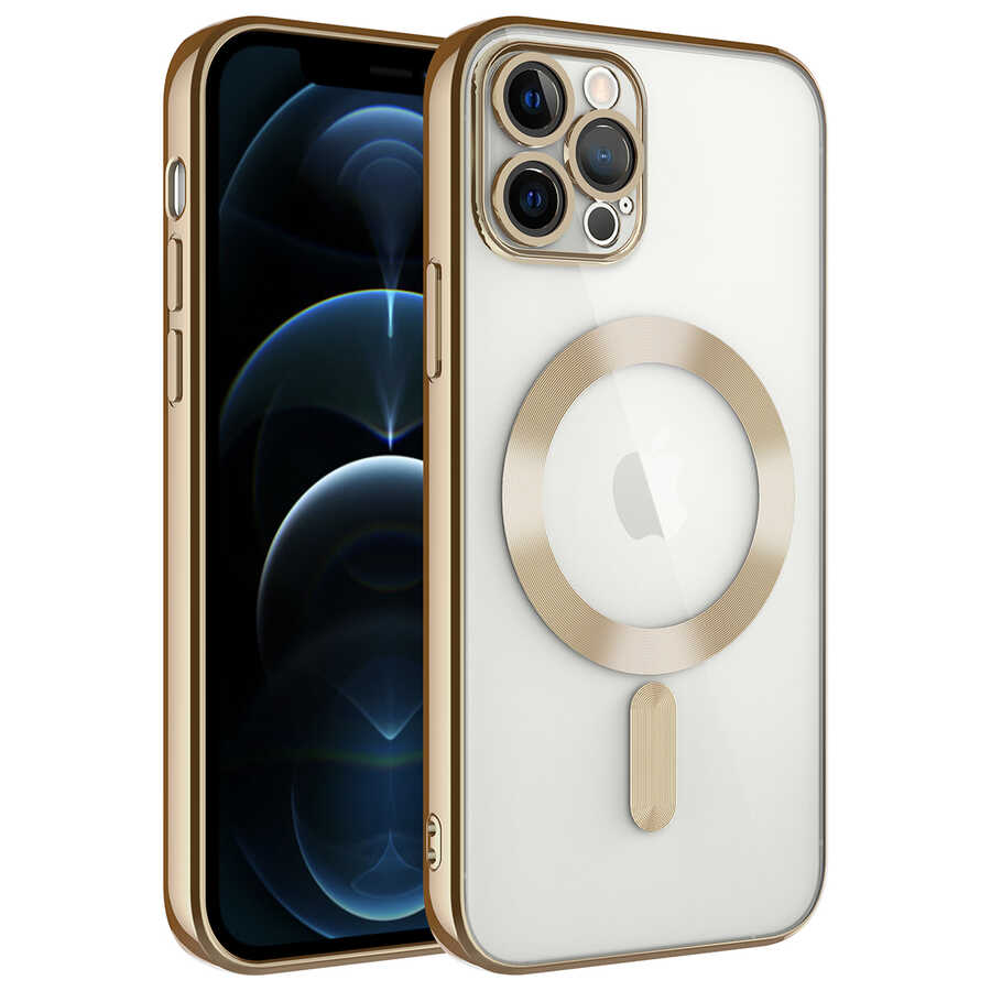 Apple iPhone 13 Pro Max Uyumlu Kılıf Kamera Korumalı M-safe Wireless Şarj Özellikli Zore Demre Kapak