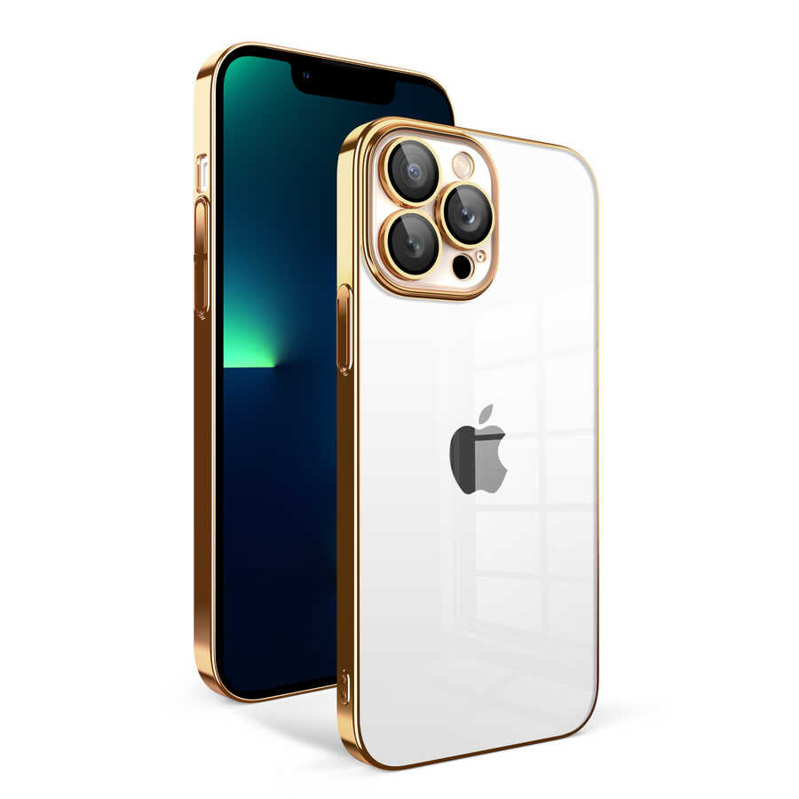 Apple iPhone 13 Pro Max Uyumlu Kılıf Kamera Korumalı Renkli Çerçeveli Zore Garaj Kapak