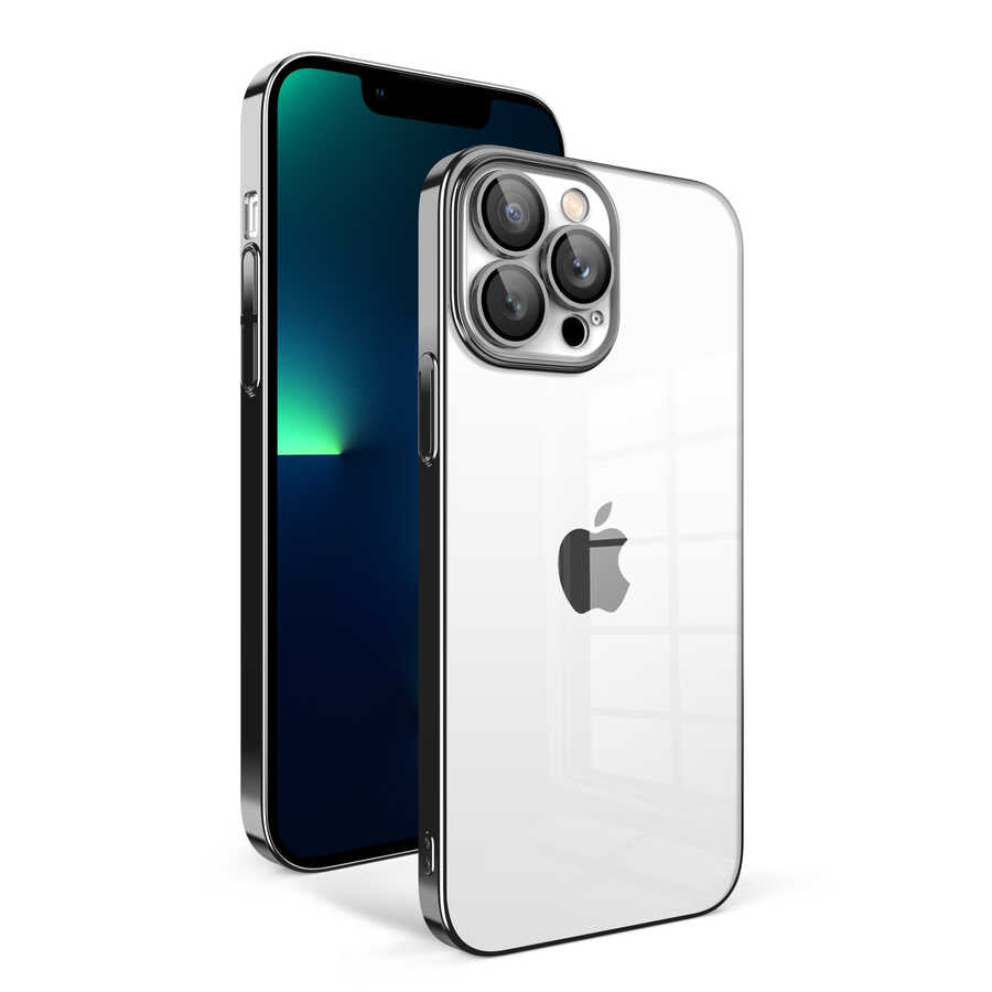 Apple iPhone 13 Pro Max Uyumlu Kılıf Kamera Korumalı Renkli Çerçeveli Zore Garaj Kapak