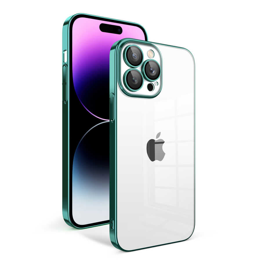 Apple iPhone 13 Pro Max Uyumlu Kılıf Kamera Korumalı Renkli Çerçeveli Zore Garaj Kapak