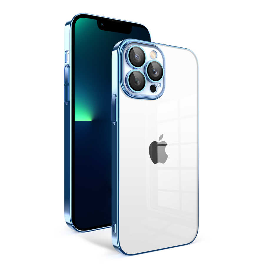 Apple iPhone 13 Pro Max Uyumlu Kılıf Kamera Korumalı Renkli Çerçeveli Zore Garaj Kapak
