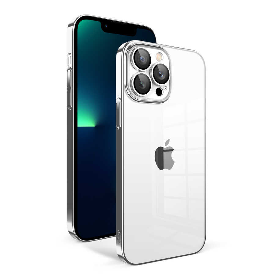 Apple iPhone 13 Pro Max Uyumlu Kılıf Kamera Korumalı Renkli Çerçeveli Zore Garaj Kapak