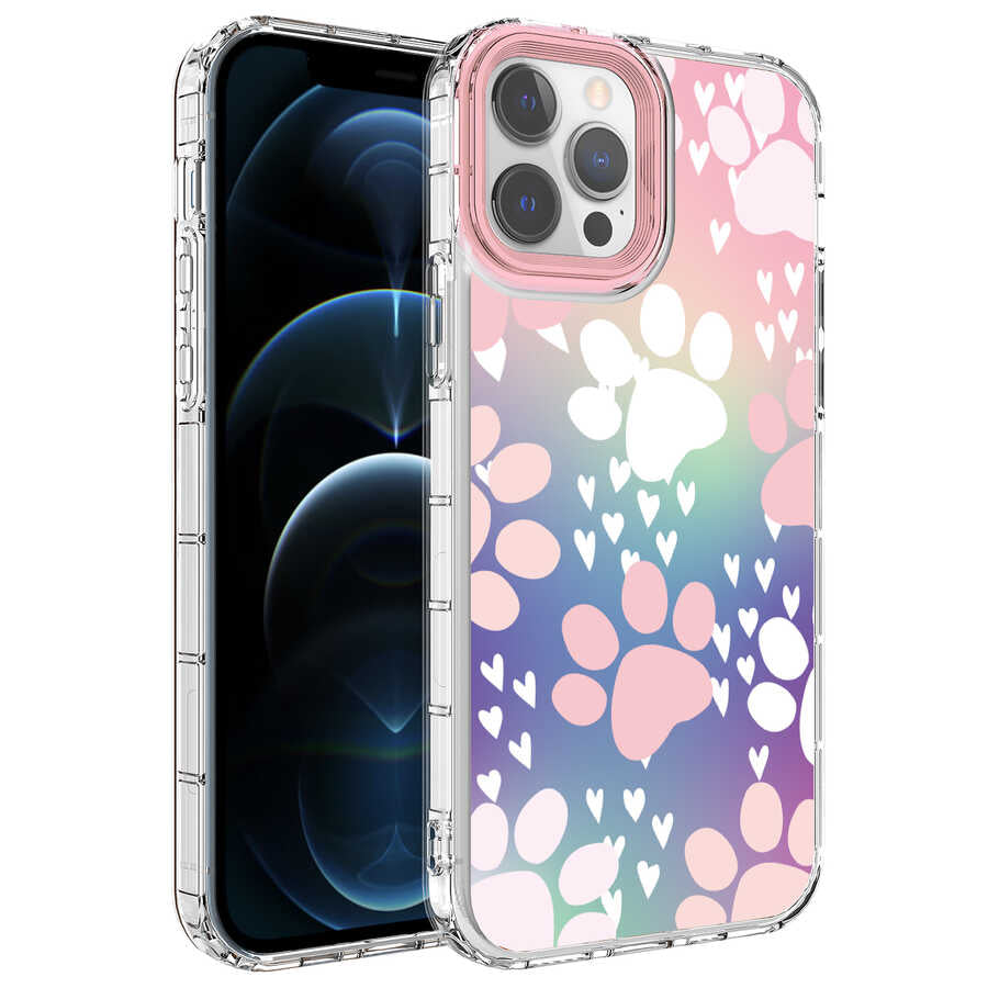 Apple iPhone 13 Pro Max Uyumlu Kılıf Kamera Korumalı Renkli Desenli Sert Silikon Zore Korn Kapak