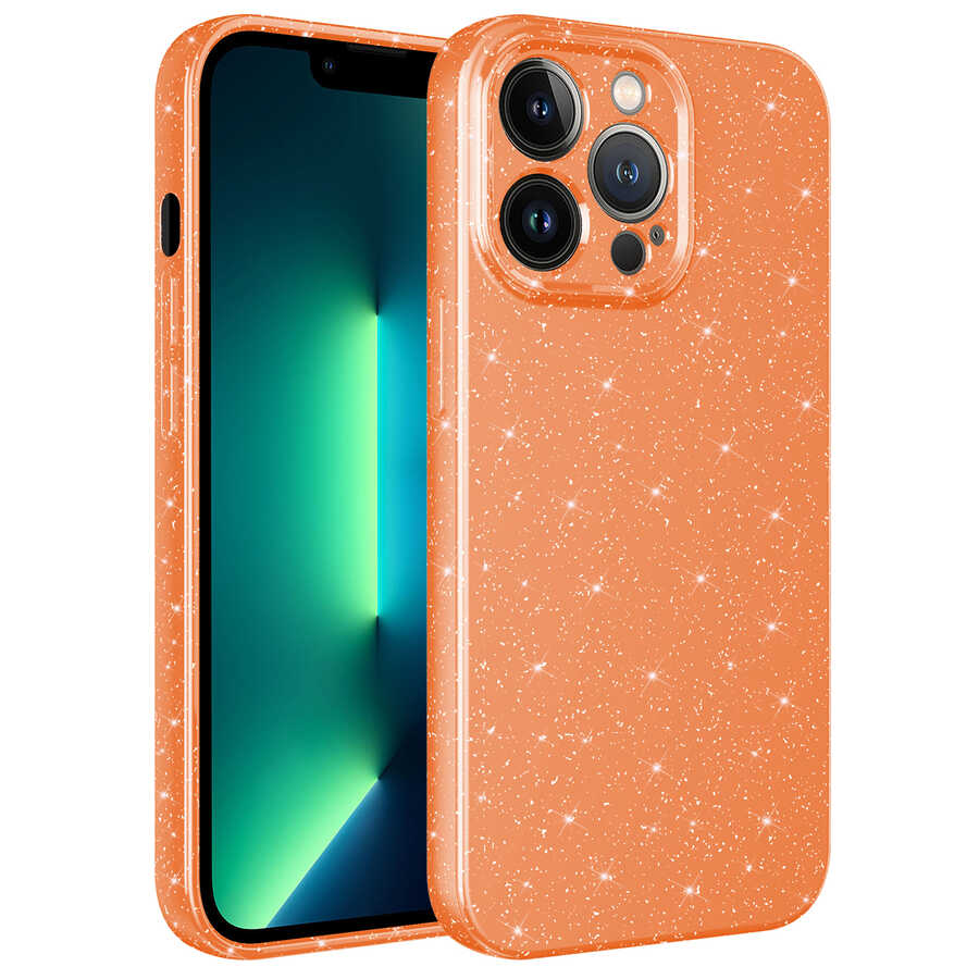 Apple iPhone 13 Pro Max Uyumlu Kılıf Kamera Korumalı Simli Lüks Zore Koton Kapak