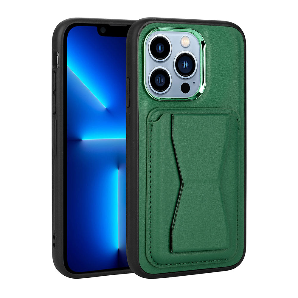 Apple iPhone 13 Pro Max Uyumlu Kılıf Kartlıklı Standlı Pu Deri Zore Memo Kapak