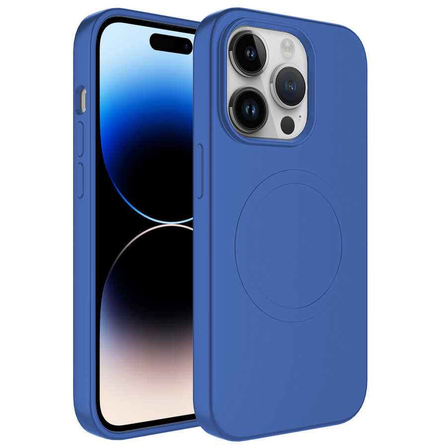 Apple iPhone 13 Pro Max Uyumlu Kılıf M-safe Wireless Şarj Özellikli Pastel Renk Silikon Zore Plas Kapak