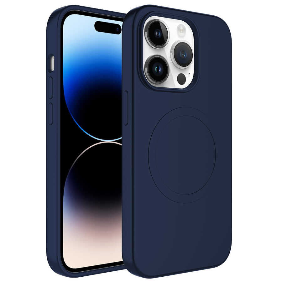 Apple iPhone 13 Pro Max Uyumlu Kılıf M-safe Wireless Şarj Özellikli Pastel Renk Silikon Zore Plas Kapak