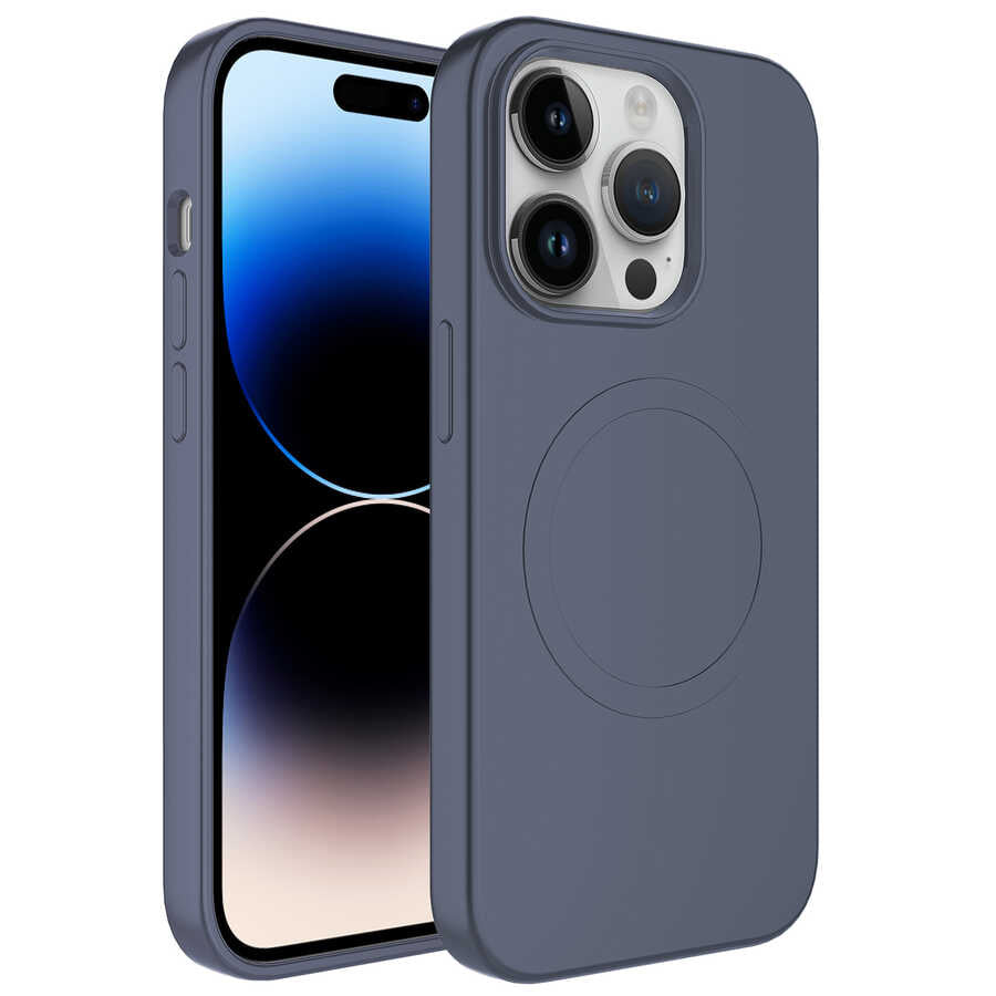 Apple iPhone 13 Pro Max Uyumlu Kılıf M-safe Wireless Şarj Özellikli Pastel Renk Silikon Zore Plas Kapak