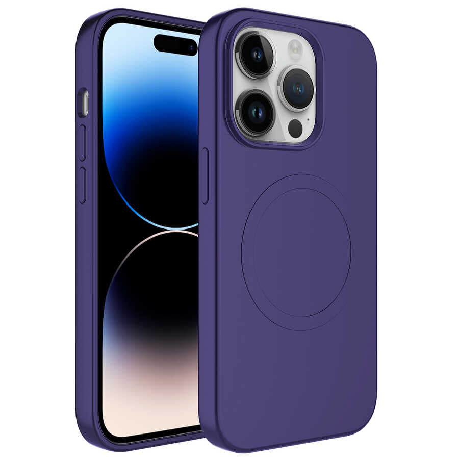 Apple iPhone 13 Pro Max Uyumlu Kılıf M-safe Wireless Şarj Özellikli Pastel Renk Silikon Zore Plas Kapak