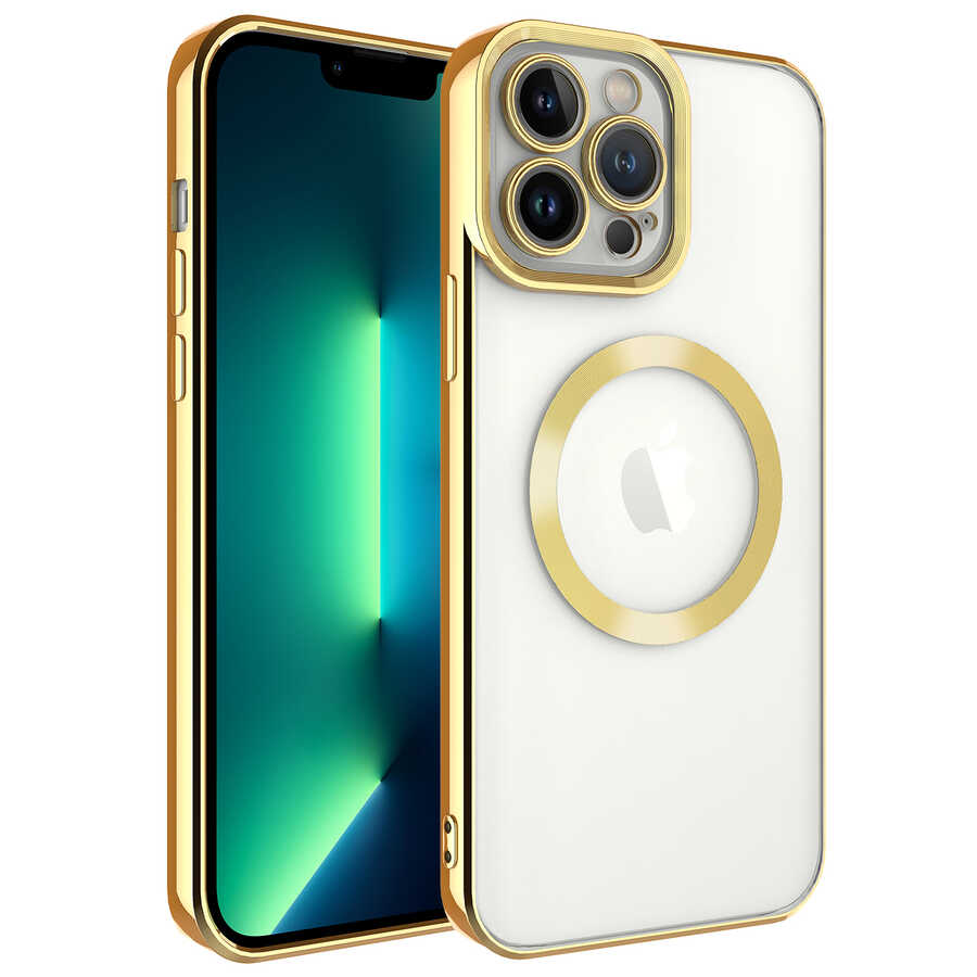 Apple iPhone 13 Pro Max Uyumlu Kılıf M-safe Wireless Şarj Özellikli Zore Setro Silikon
