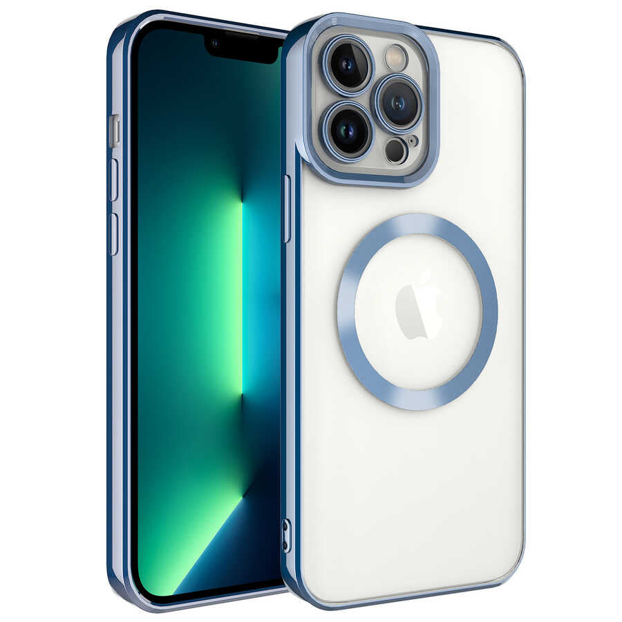 Apple iPhone 13 Pro Max Uyumlu Kılıf M-safe Wireless Şarj Özellikli Zore Setro Silikon