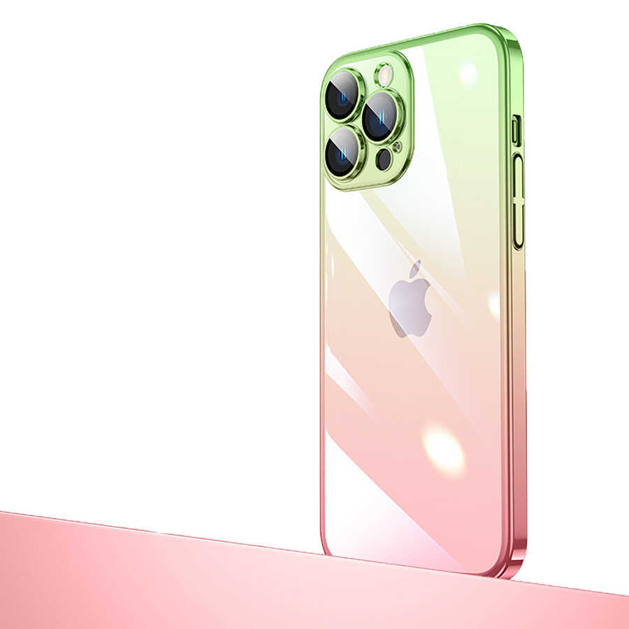 Apple iPhone 13 Pro Max Uyumlu Kılıf Parlak Renk Geçişli Kamera Korumalı Zore Senkron Kapak