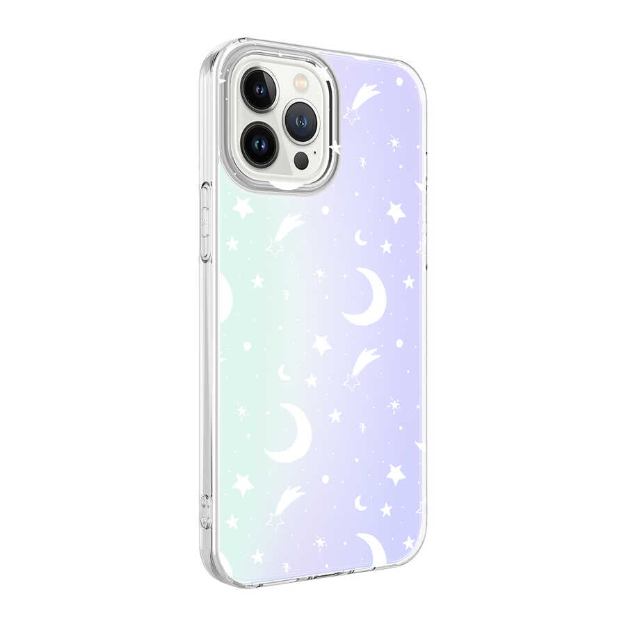 Apple iPhone 13 Pro Max Uyumlu Kılıf Zore M-Blue Desenli Kapak