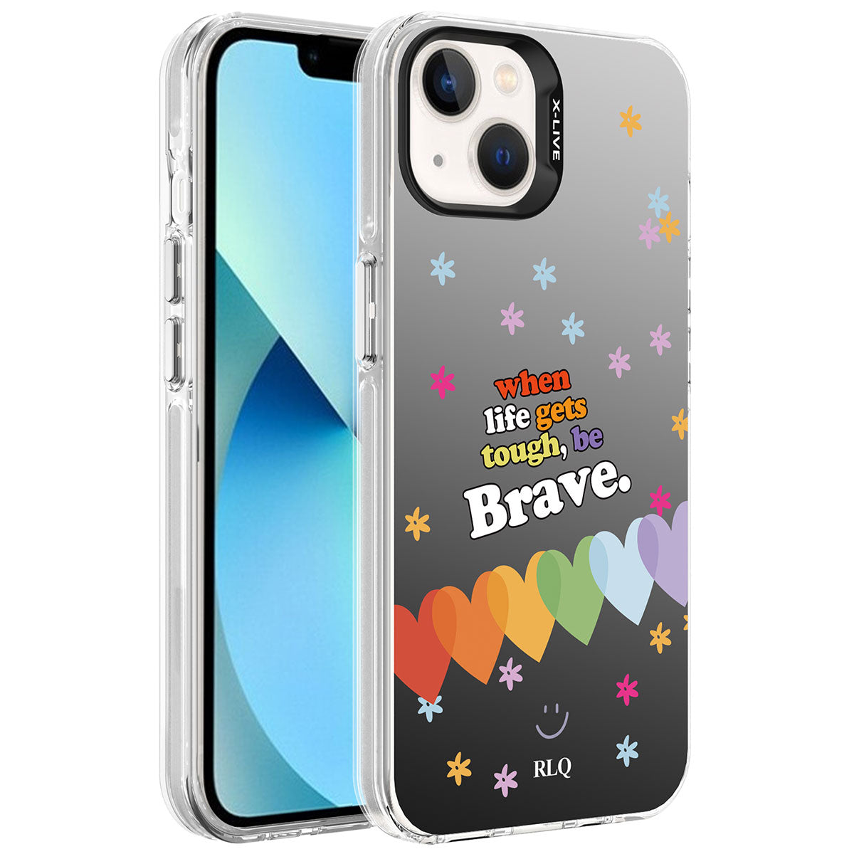 Apple iPhone 14 Uyumlu Kılıf Desenli Zore Silver Sert Kapak