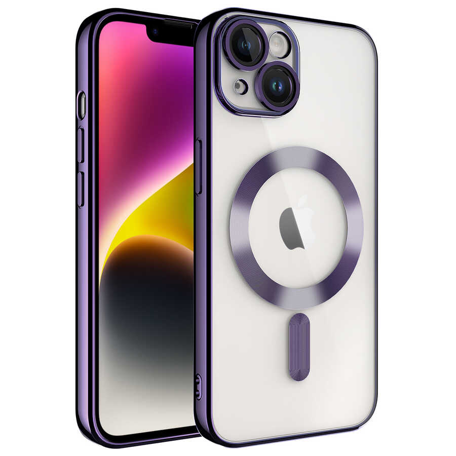 Apple iPhone 14 Uyumlu Kılıf Kamera Korumalı M-safe Wireless Şarj Özellikli Zore Demre Kapak