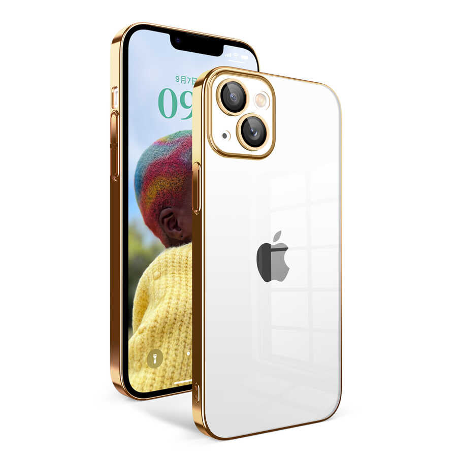 Apple iPhone 14 Uyumlu Kılıf Kamera Korumalı Renkli Çerçeveli Zore Garaj Kapak