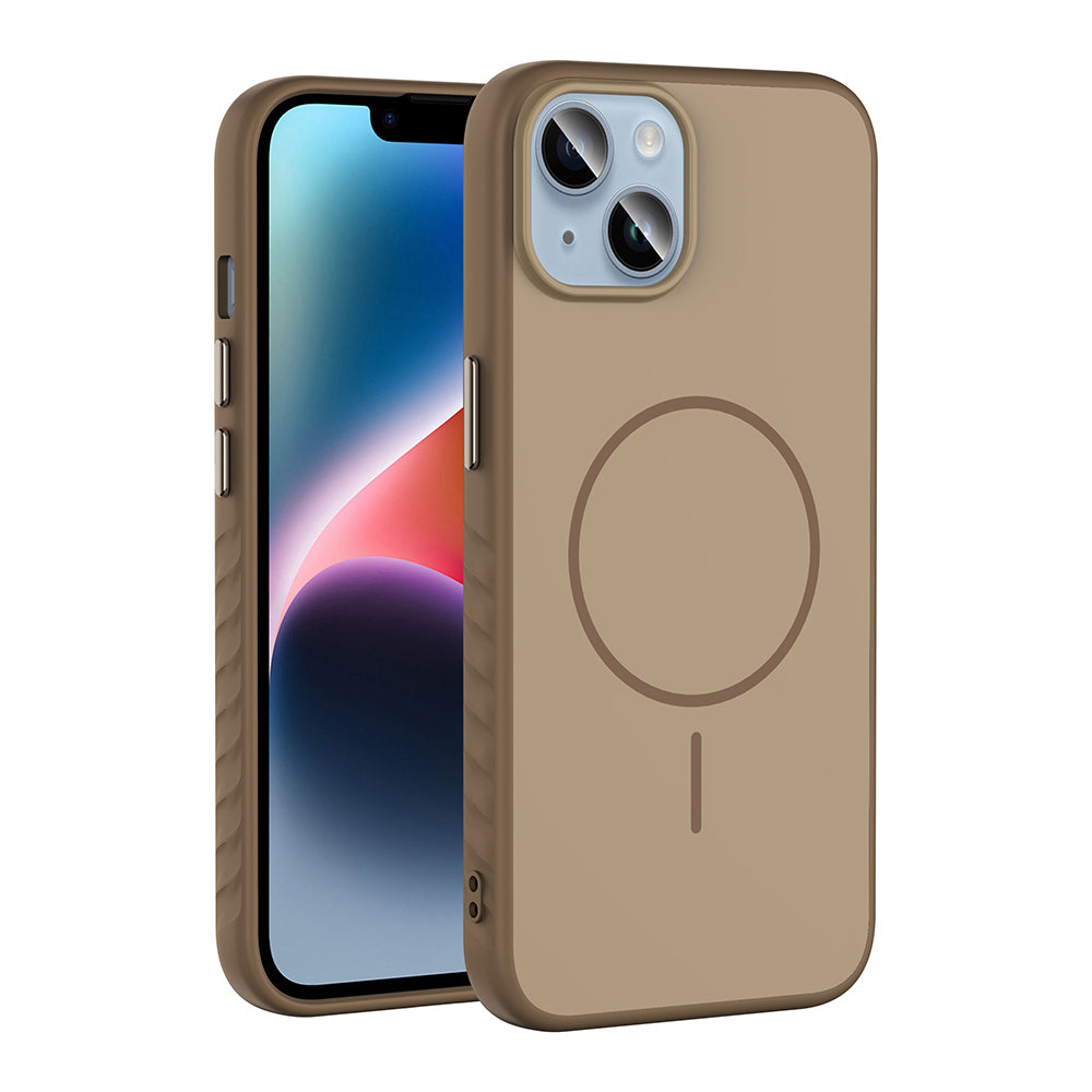 Apple iPhone 14 Uyumlu Kılıf M-safe Şarj Özellikli Zore Tea Kapak