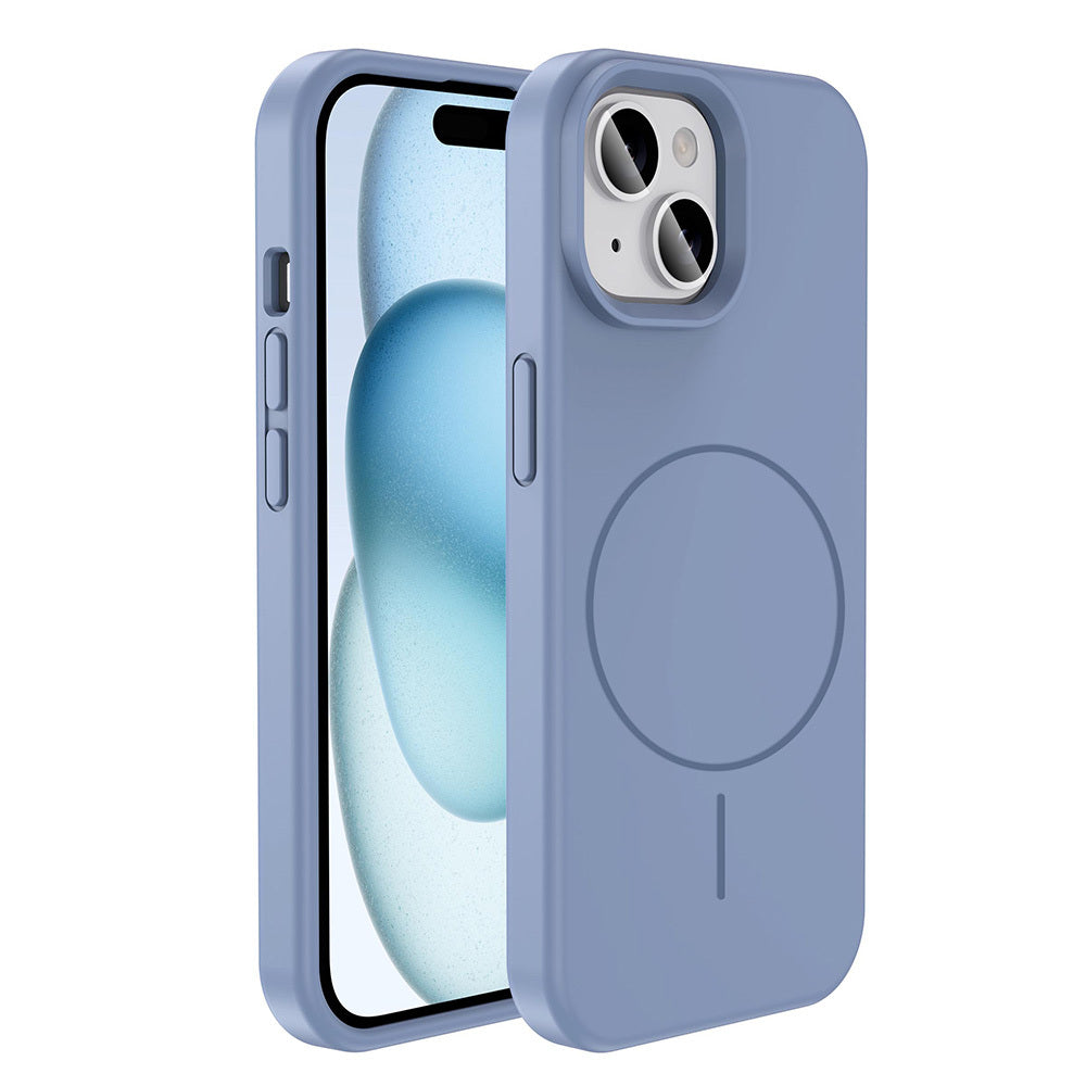 Apple iPhone 14 Uyumlu Kılıf M-safe Şarj Özellikli Sıvı Teknolojili Silinebilir Sert Zore Kivi Kapak