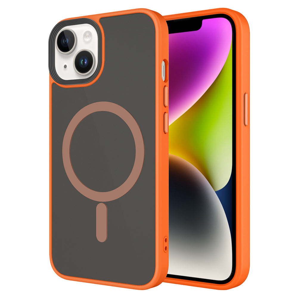 Apple iPhone 14 Uyumlu Kılıf Mat Arka Yüzey Wireless Şarj Özellikli Zore Flet M-safe Kapak