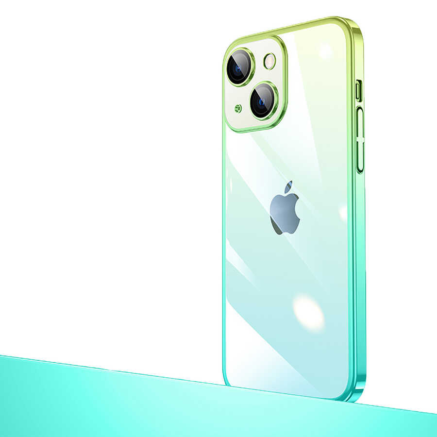 Apple iPhone 14 Uyumlu Kılıf Parlak Renk Geçişli Kamera Korumalı Zore Senkron Kapak