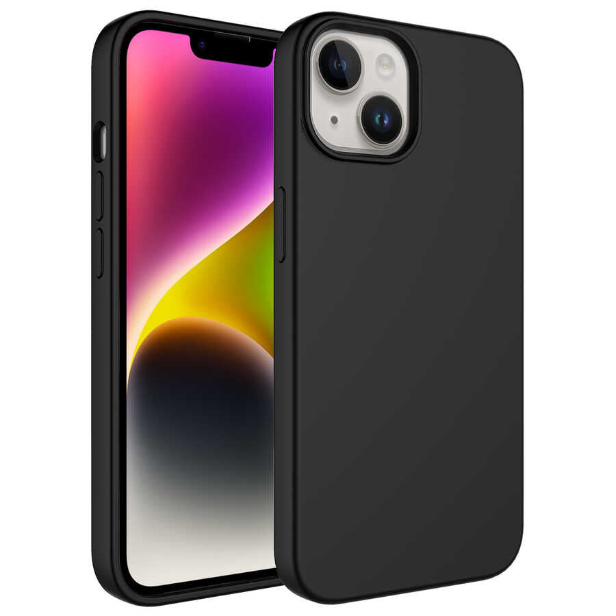 Apple iPhone 14 Uyumlu Kılıf Sıvı Teknolojili Silinebilir Sert Zore Kivi Kapak