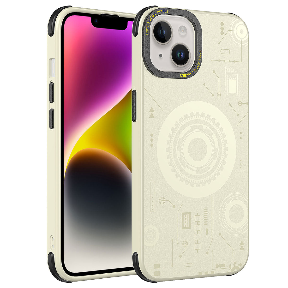Apple iPhone 14 Uyumlu Kılıf Zore Wireless Şarj Özellikli Desenli Hot Kapak