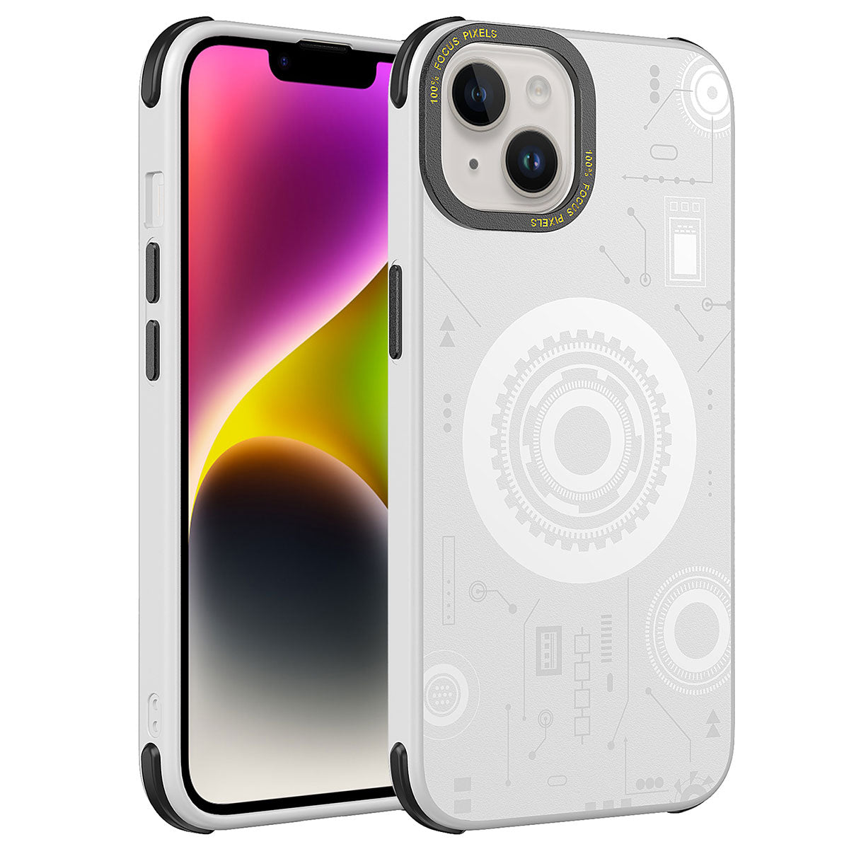 Apple iPhone 14 Uyumlu Kılıf Zore Wireless Şarj Özellikli Desenli Hot Kapak