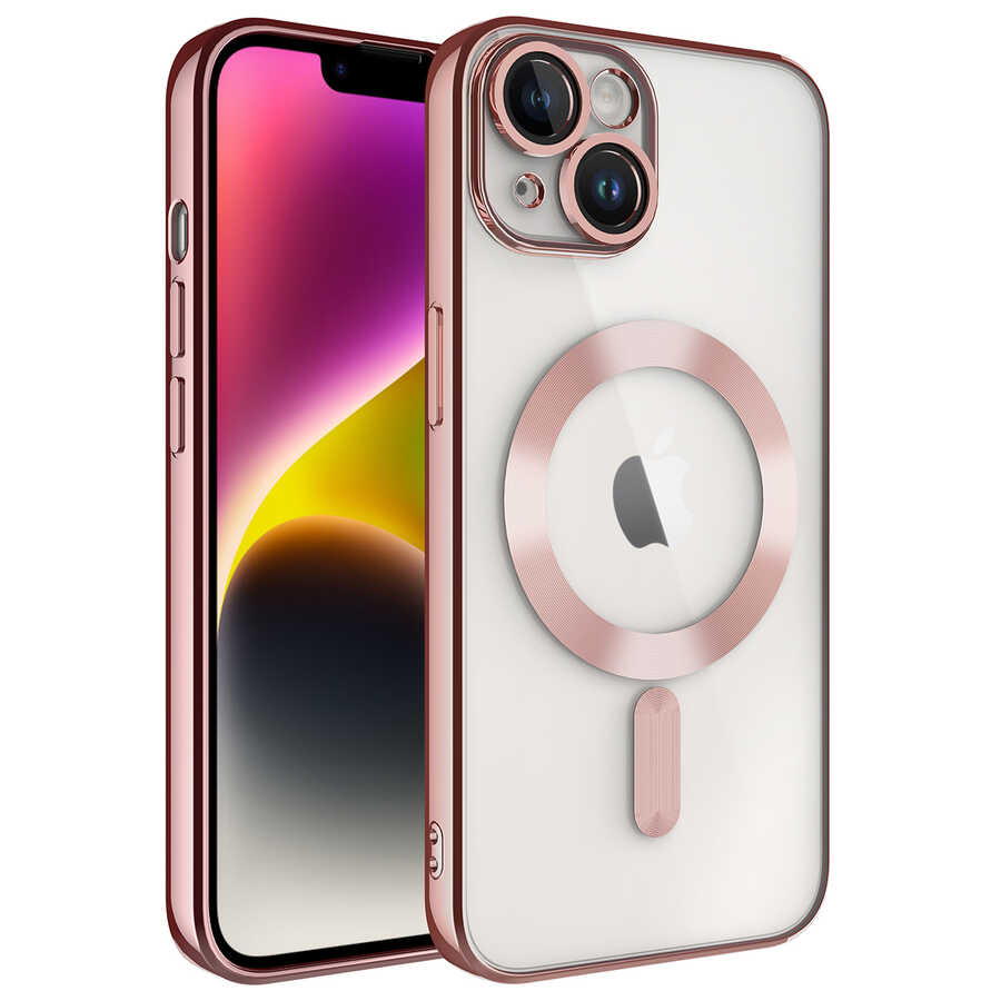 Apple iPhone 14 Plus Uyumlu Kılıf Kamera Korumalı M-safe Wireless Şarj Özellikli Zore Demre Kapak