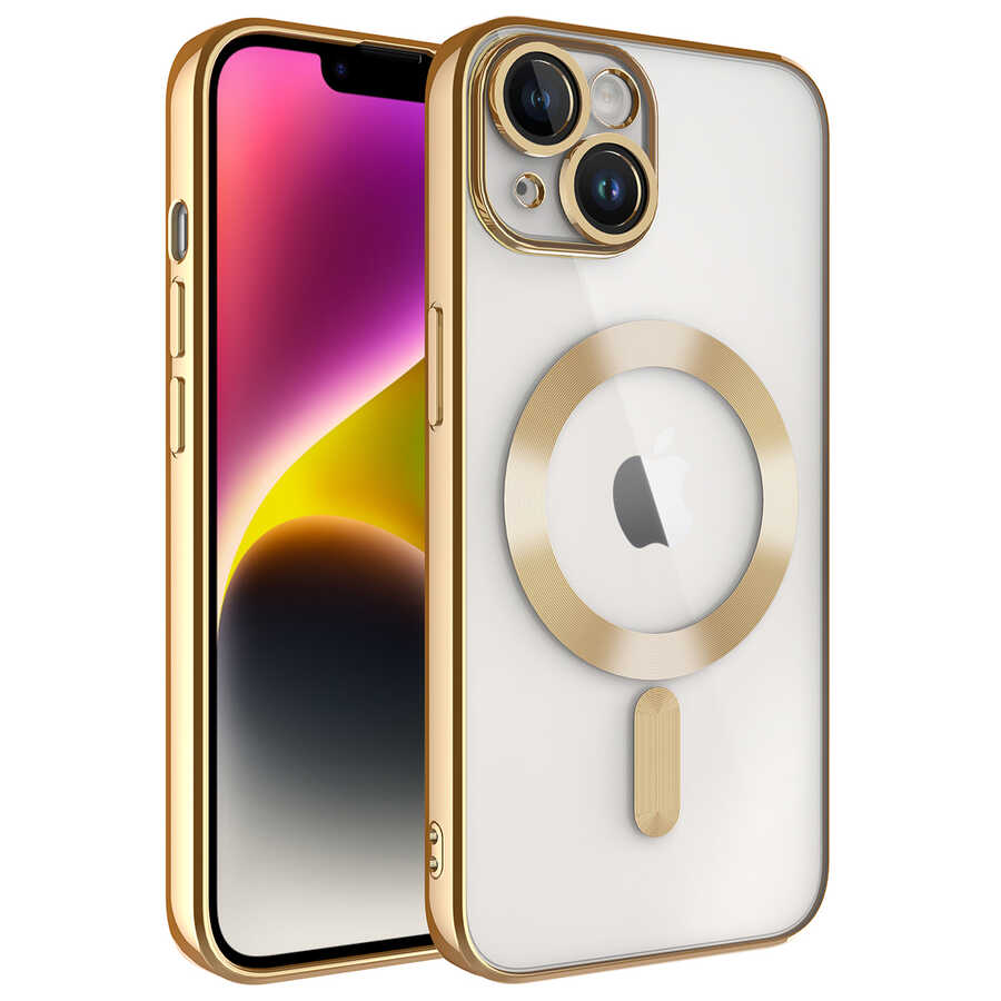 Apple iPhone 14 Plus Uyumlu Kılıf Kamera Korumalı M-safe Wireless Şarj Özellikli Zore Demre Kapak