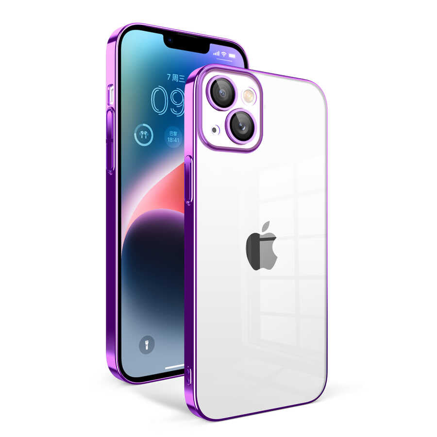 Apple iPhone 14 Plus Uyumlu Kılıf Kamera Korumalı Renkli Çerçeveli Zore Garaj Kapak