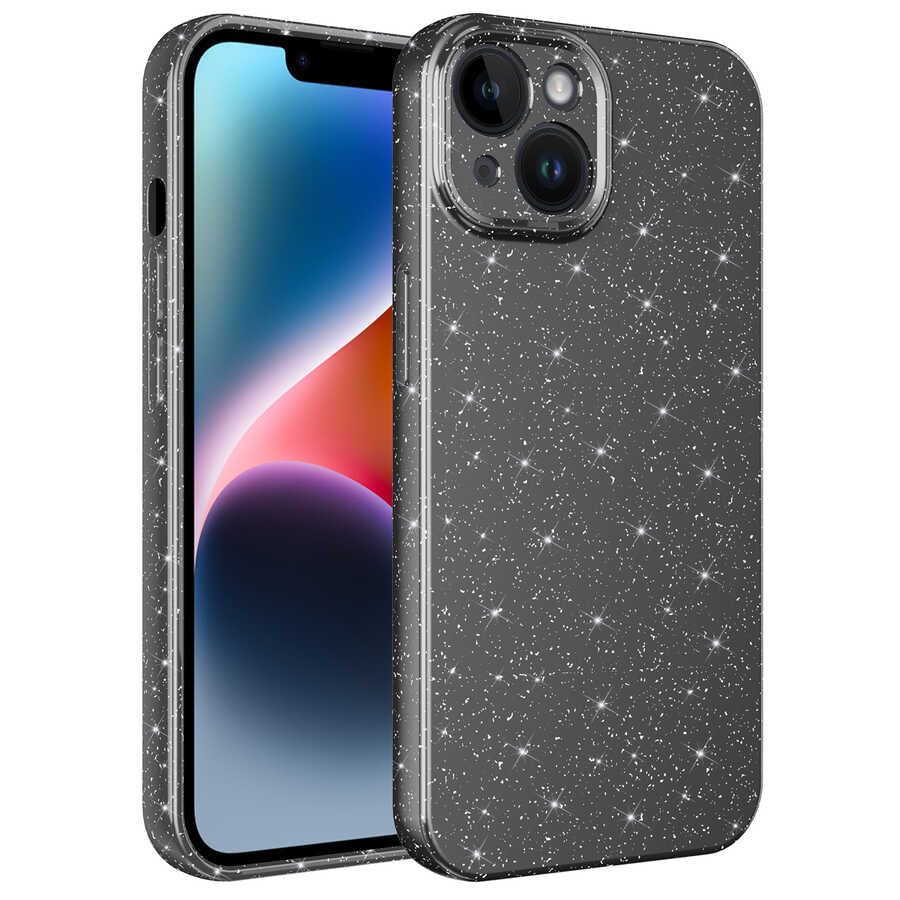 Apple iPhone 14 Plus Uyumlu Kılıf Kamera Korumalı Simli Lüks Zore Koton Kapak