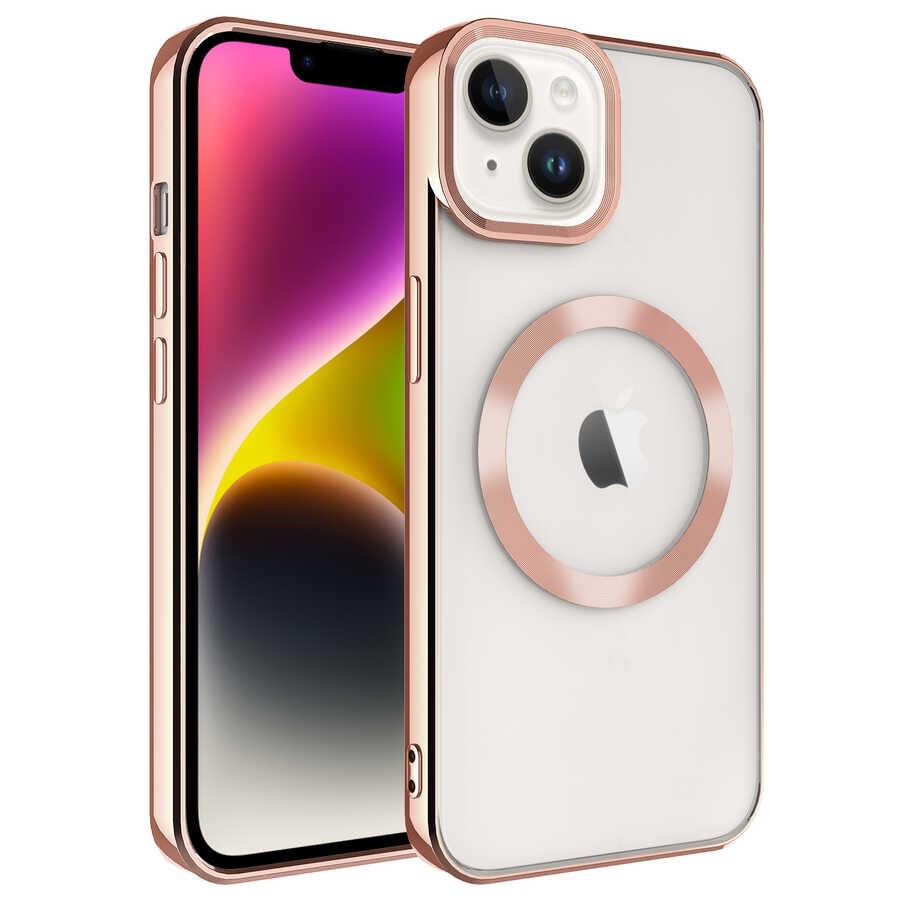 Apple iPhone 14 Plus Uyumlu Kılıf M-safe Wireless Şarj Özellikli Zore Setro Silikon