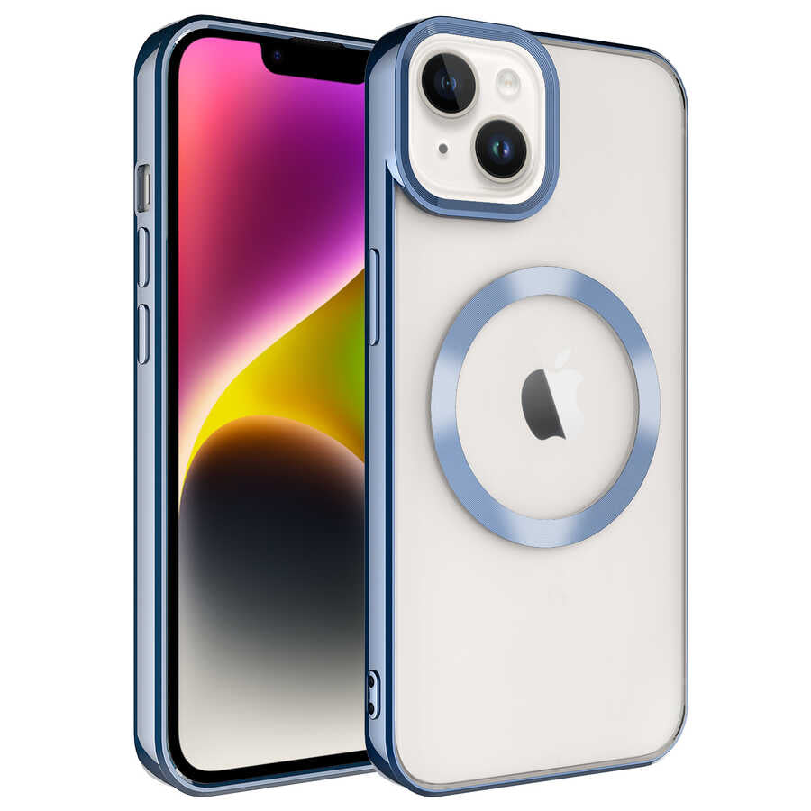 Apple iPhone 14 Plus Uyumlu Kılıf M-safe Wireless Şarj Özellikli Zore Setro Silikon